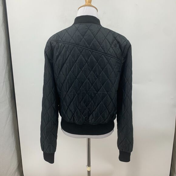 Volcom Flight Jacket Womens S Small Black Full Zip Insulated Quilted Bomber - Picture 2 of 16